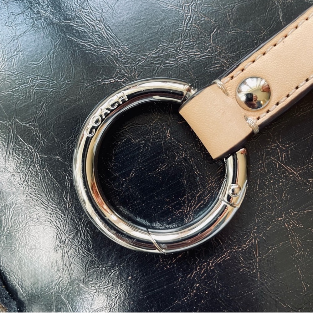 COACH Adjustable purse strap - tan with silver hardware - Picture 4 of 5